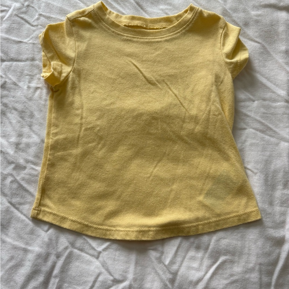 Old Navy Girls Yellow & White Tee Set with Carter’s Polka Dot Button Top - Picture 2 of 4